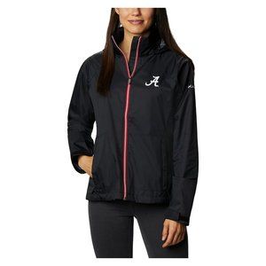 Columbia Women's Alabama Crimson Tide Waterproof Hooded Jacket Black Large XL